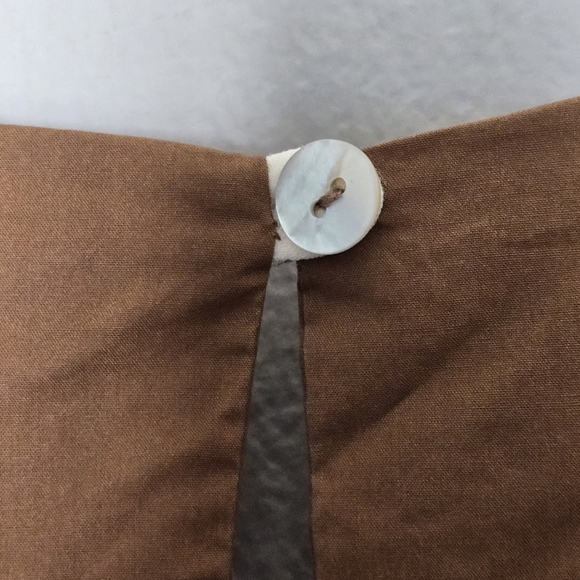 Margot Paris Tiered Sleeveless Midi Dress Brown Poplin Cotton Pockets Italy - Picture 11 of 15